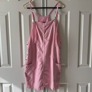 Y2K Vintage 90’s For Joseph Light Pink Overall Dress with Pockets